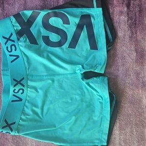 VSX Turquoise and Black Workout Shorts